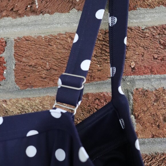 lands end swim top * loose * polka dot * navy / white * size 24W * euc - Picture 10 of 14